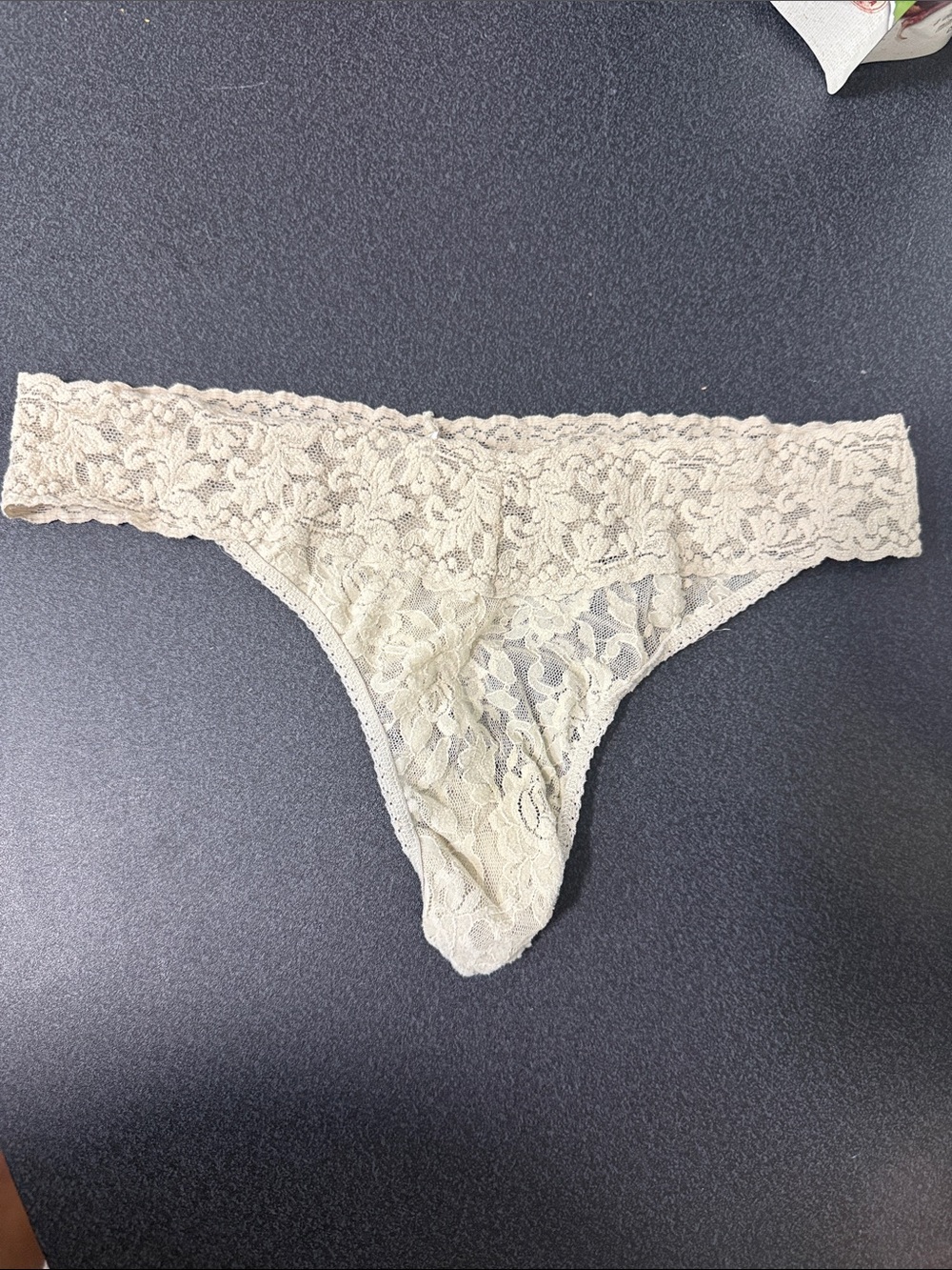 Hanky Panky Lace Thong Panty - Cream